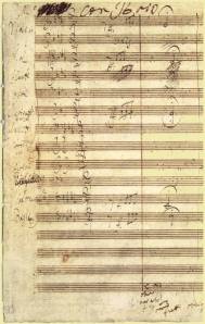 Beethoven's working MS for the opening measures of his Fifth Symphony
