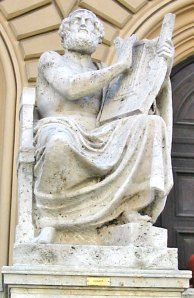 Statue of Homer at the Bavarian State Library in Munich; photo by J. Williams