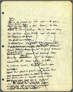 Draft of a page from Yeats's "Sailing to Byzantium"