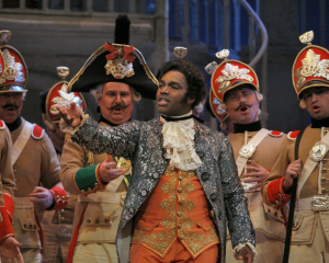 Lawrence Brownlee as Almaviva in, one of his signature roles; photo by Ken Howard